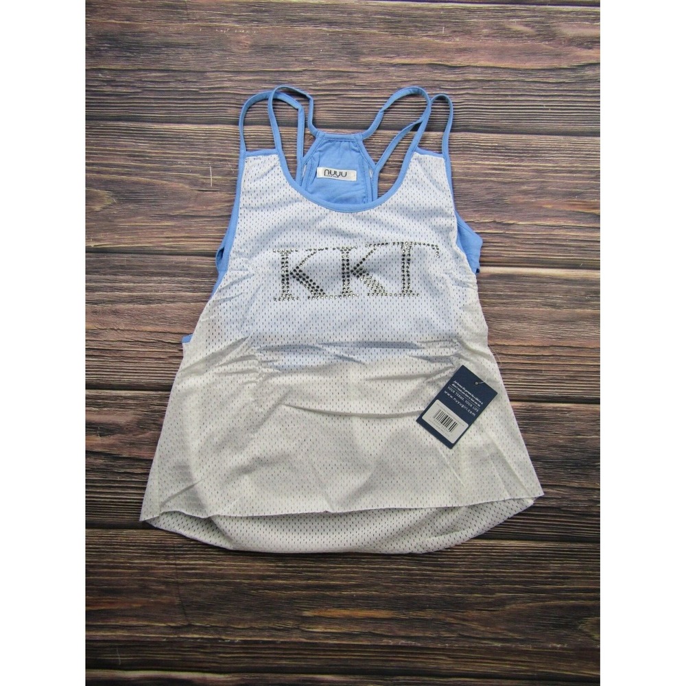 NUYU NEW Womens Medium White Kappa Kappa Gamma KKG Sorority Mesh Tank Top Nukini